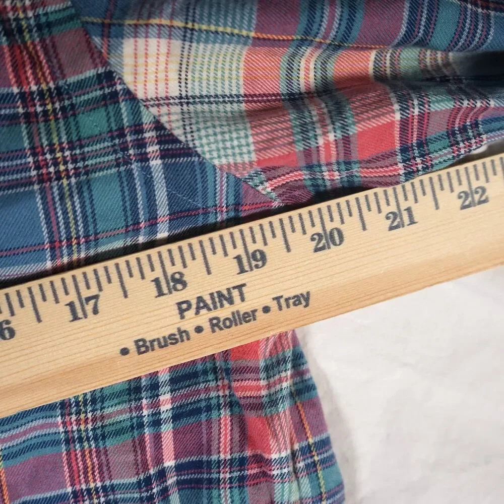 Polo Ralph Lauren Luxury Flannel Shirt Pink Blue Small